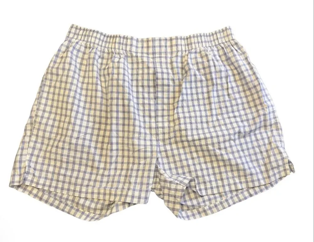 Brooks Brothers Boxer Shorts Sz. Large Blue & White Plaid Leisurewear Comfortabl